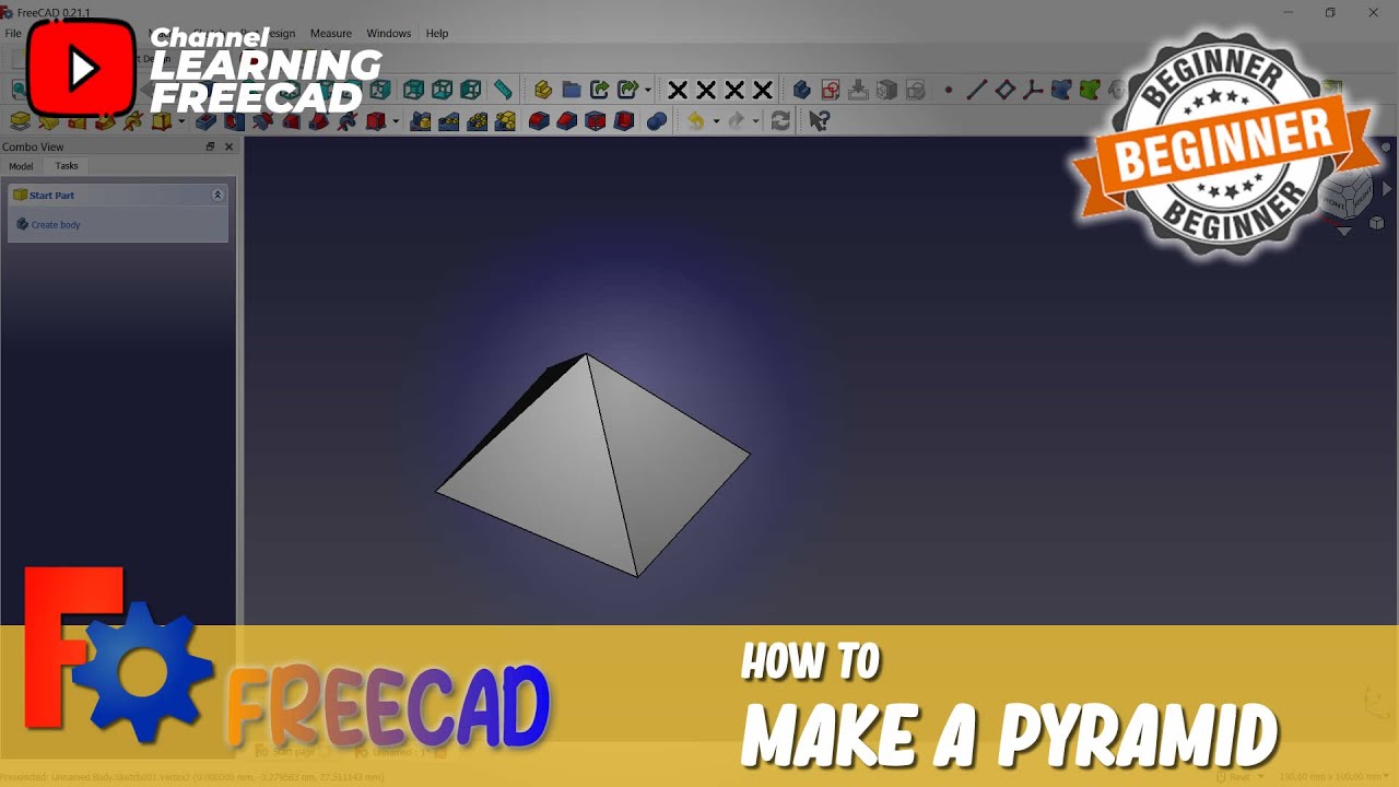 FreeCAD Как построить пирамиду