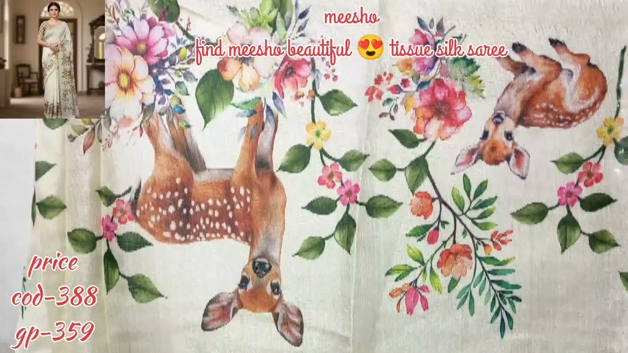 Find meesho beautiful 😍 tissue silk saree in afordable price #meesho #saree #wishlink #viralvideo