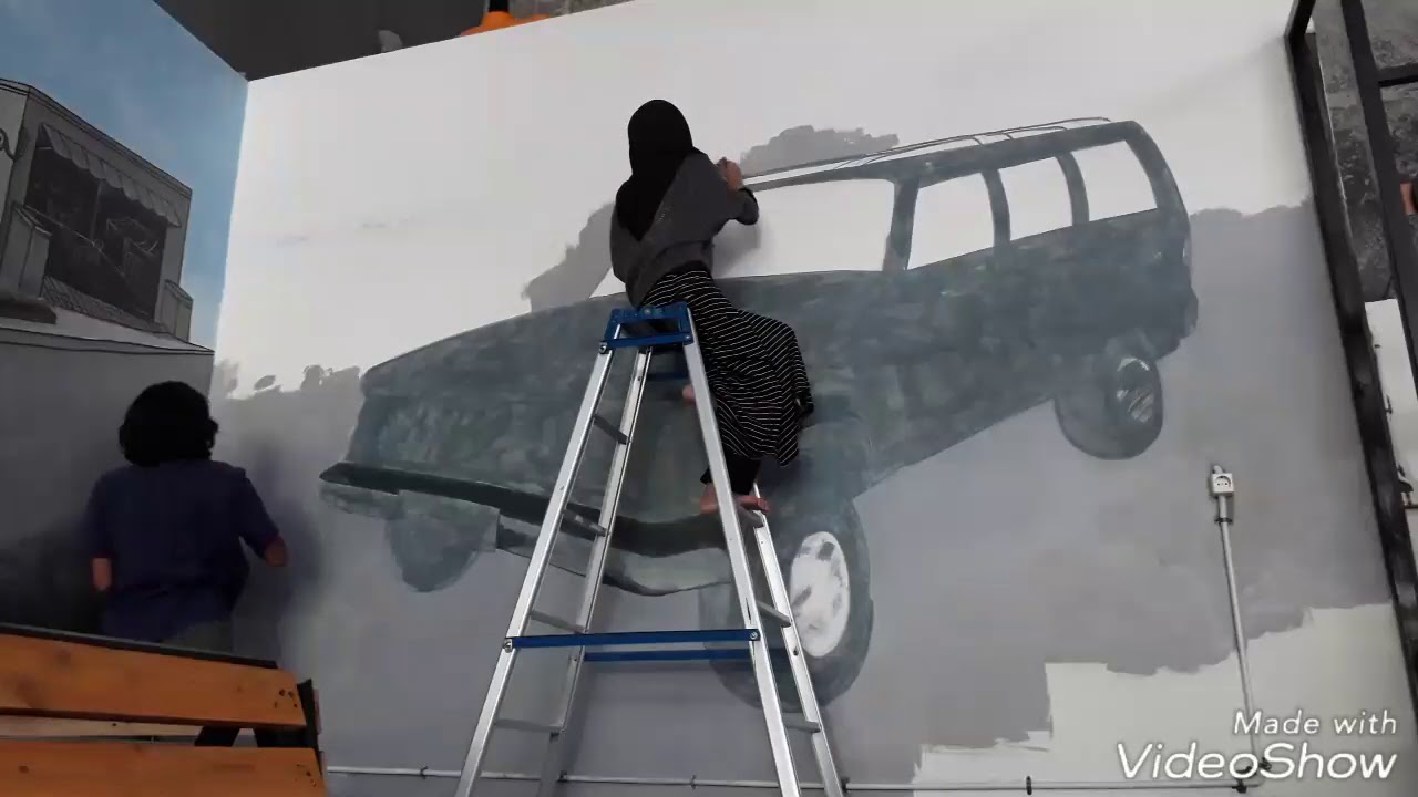 Lukis dinding cafe | wall painting cafe |mural cafe