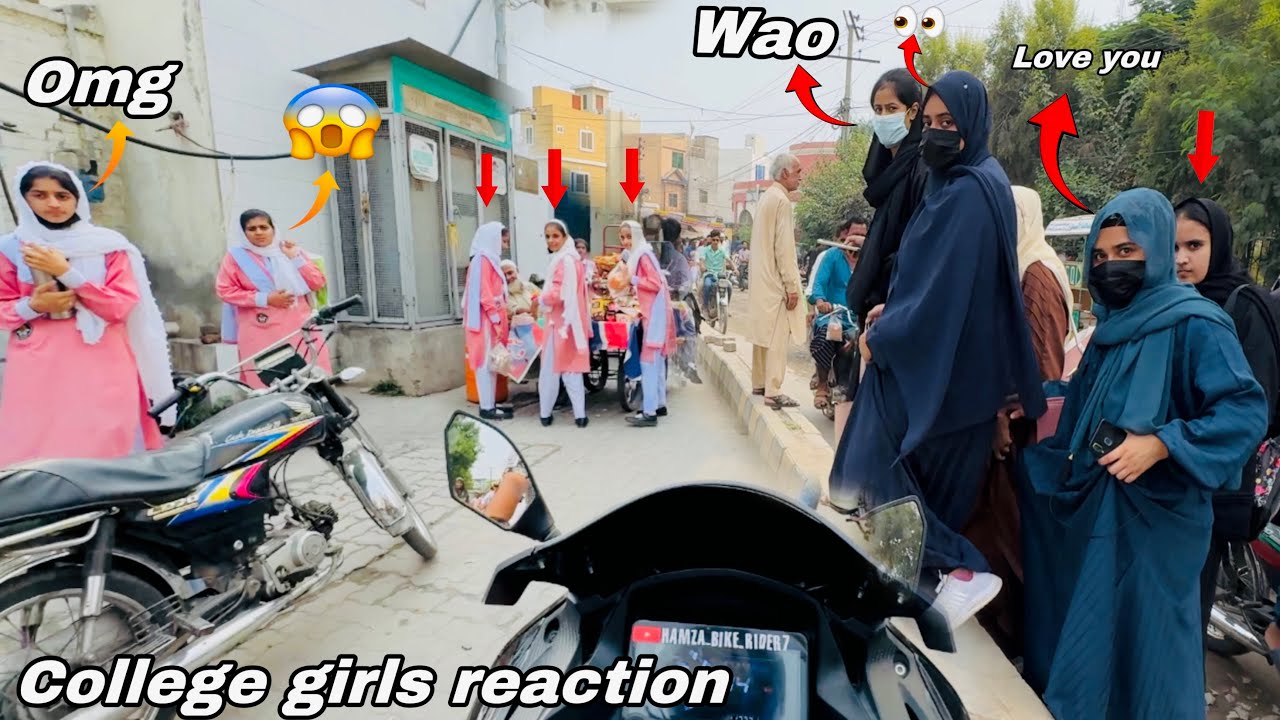 College girls reaction on superbike|| superbike reaction in pakistan || crazy reaction on BMWS1000rr