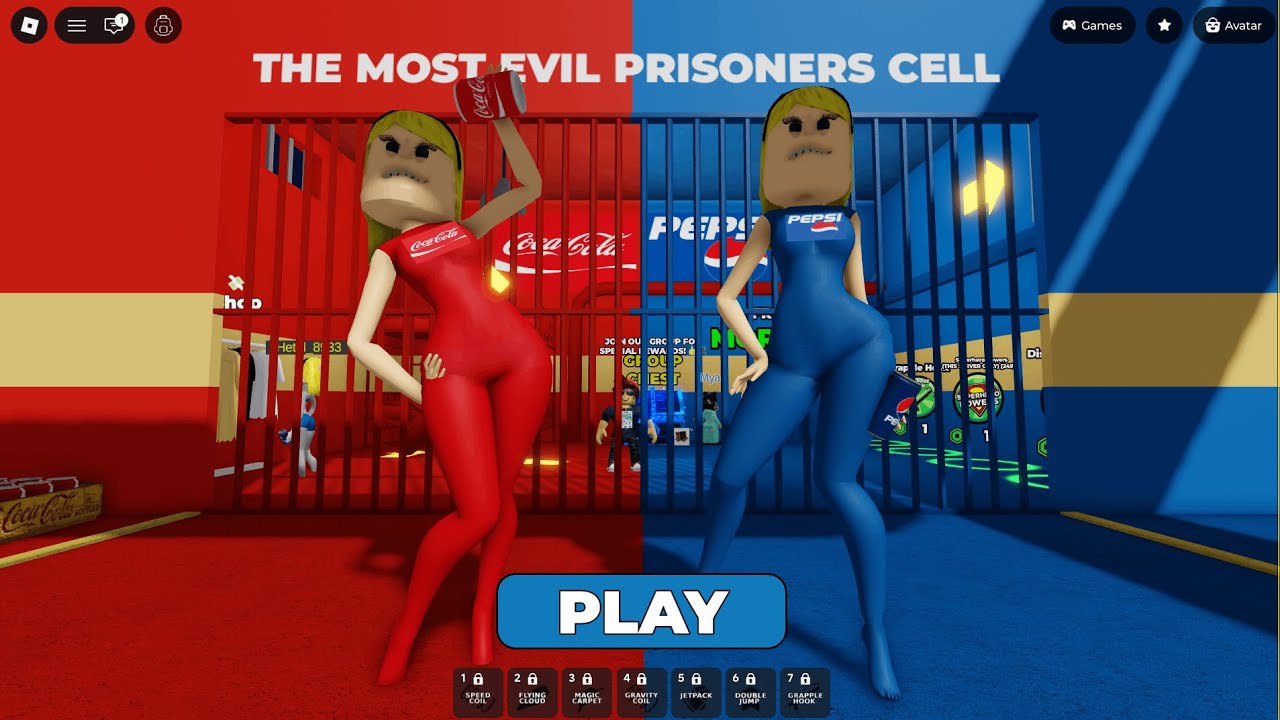 COCA-COLA VS PEPSI WOMAN PRISON RUN! (Obby)!!#roblox