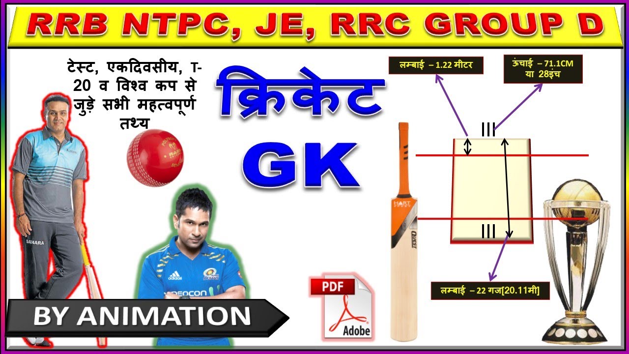 Cricket Gk in Hindi l History of Cricket l Static Sports Gk l क्रिकेट से जुड़े हुए सभी महत्वपूर्ण