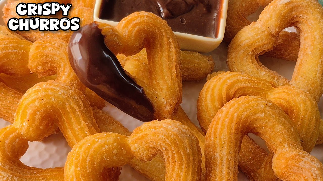 Crispy Homemade Churros | Easy Spanish Churros Recipe with Chocolate Sauce
