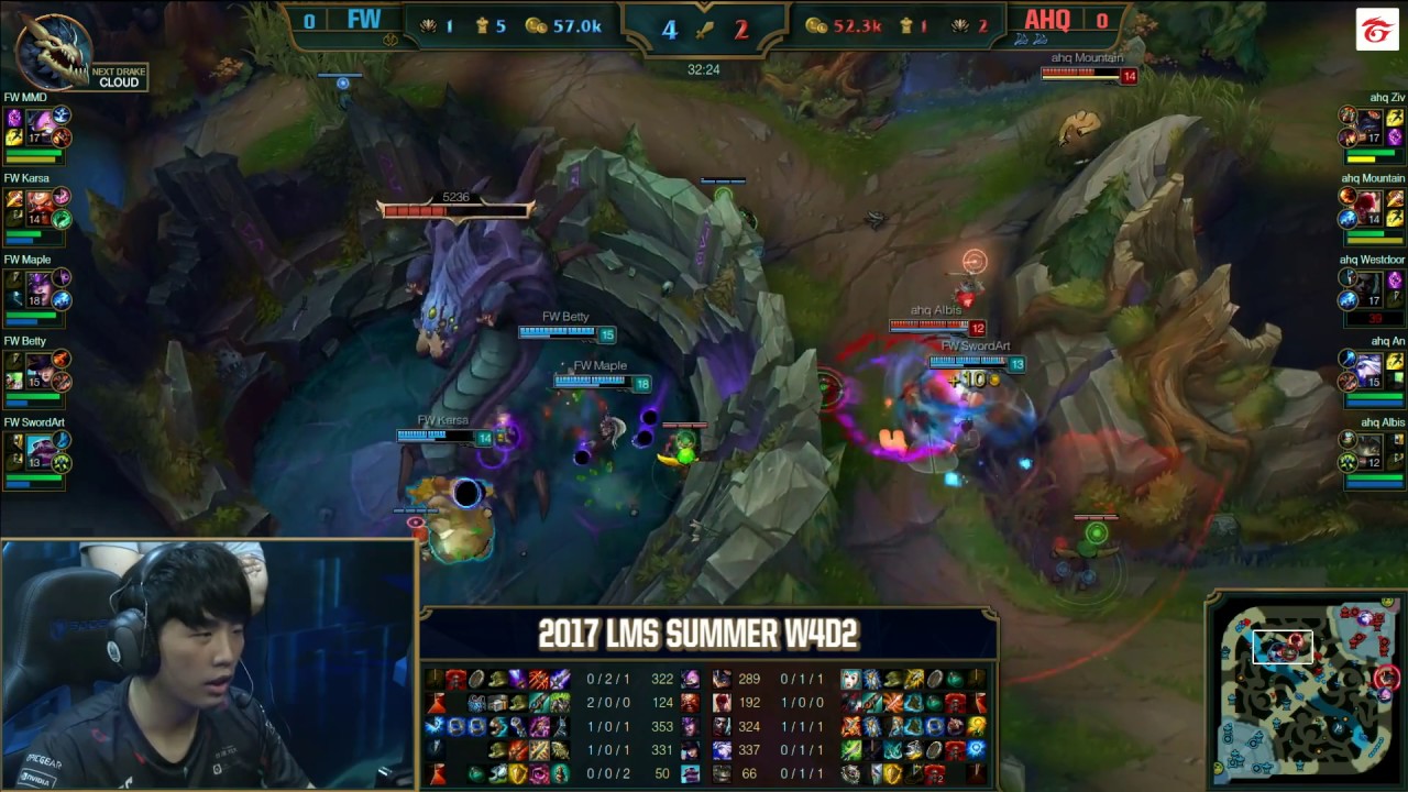 AHQ vs FW 老山Mountain李星超噁心神級偷巴龍!! 行雲流水的操作!!