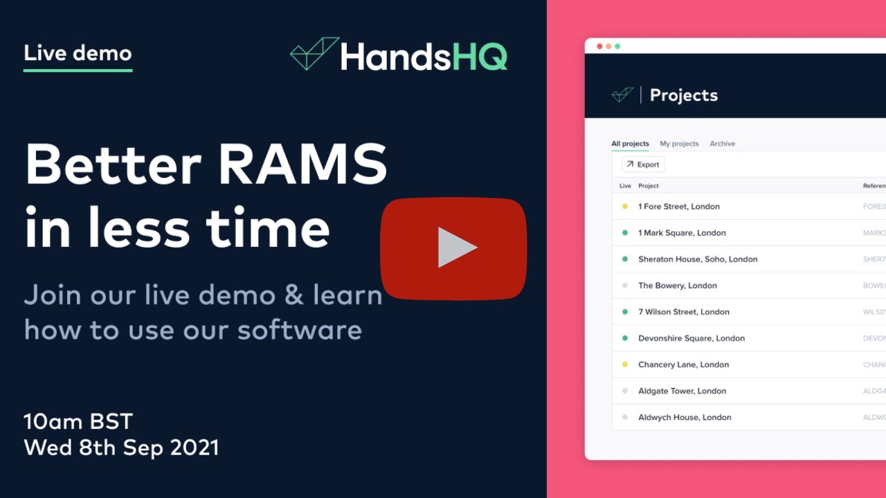 RAMS Risk Assessments and Method statements