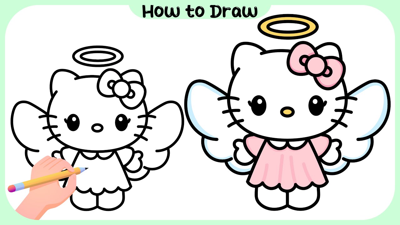 How to Draw Hello Kitty Angel | Easy Step-by-Step Tutorial