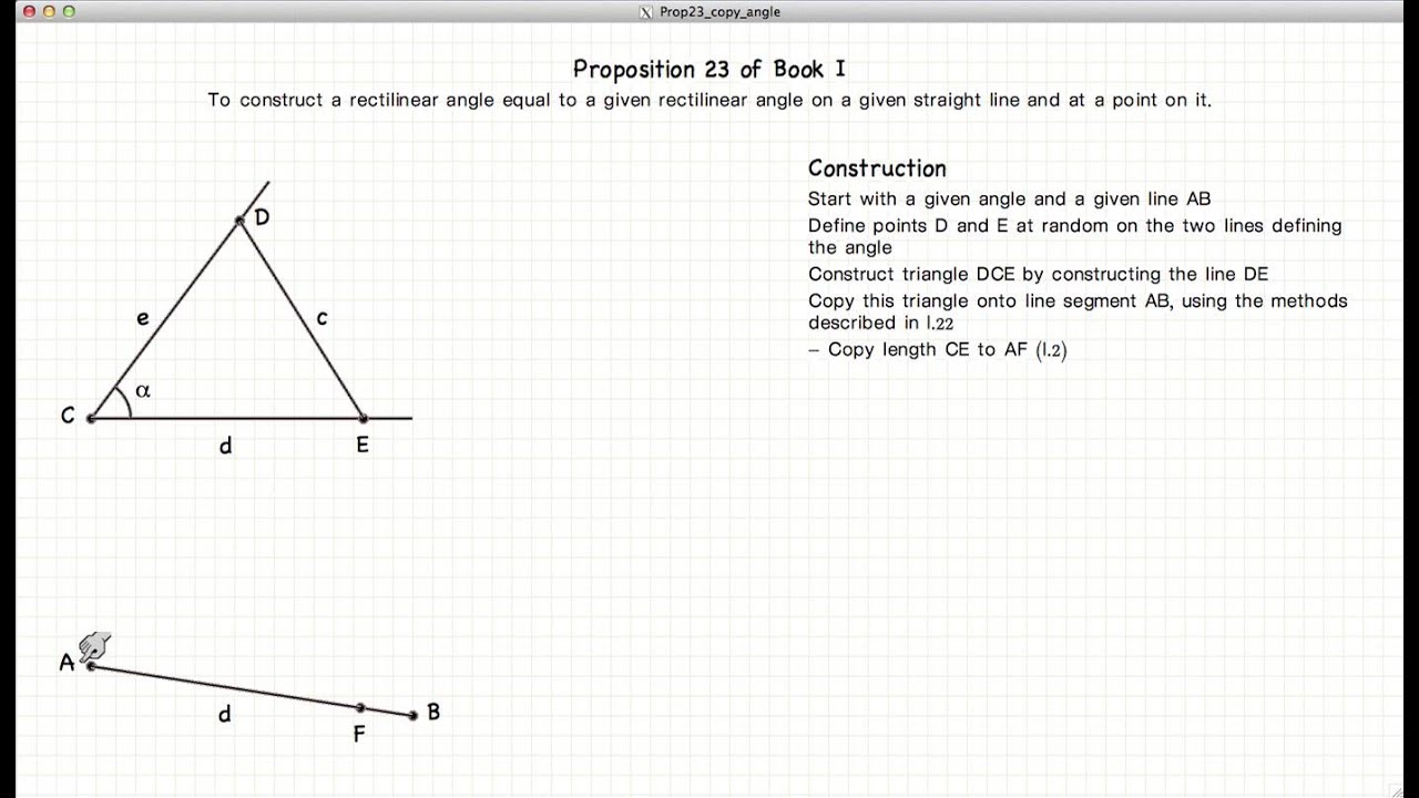 Euclid's Elements Book 1 - Proposition 23