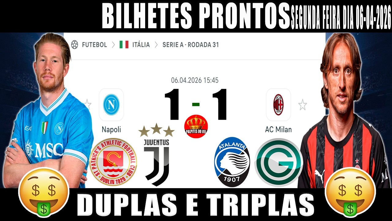 PALPITES DE FUTEBOL PRA HOJE DIA 06 04 2026   SEGUNDA FEIRA