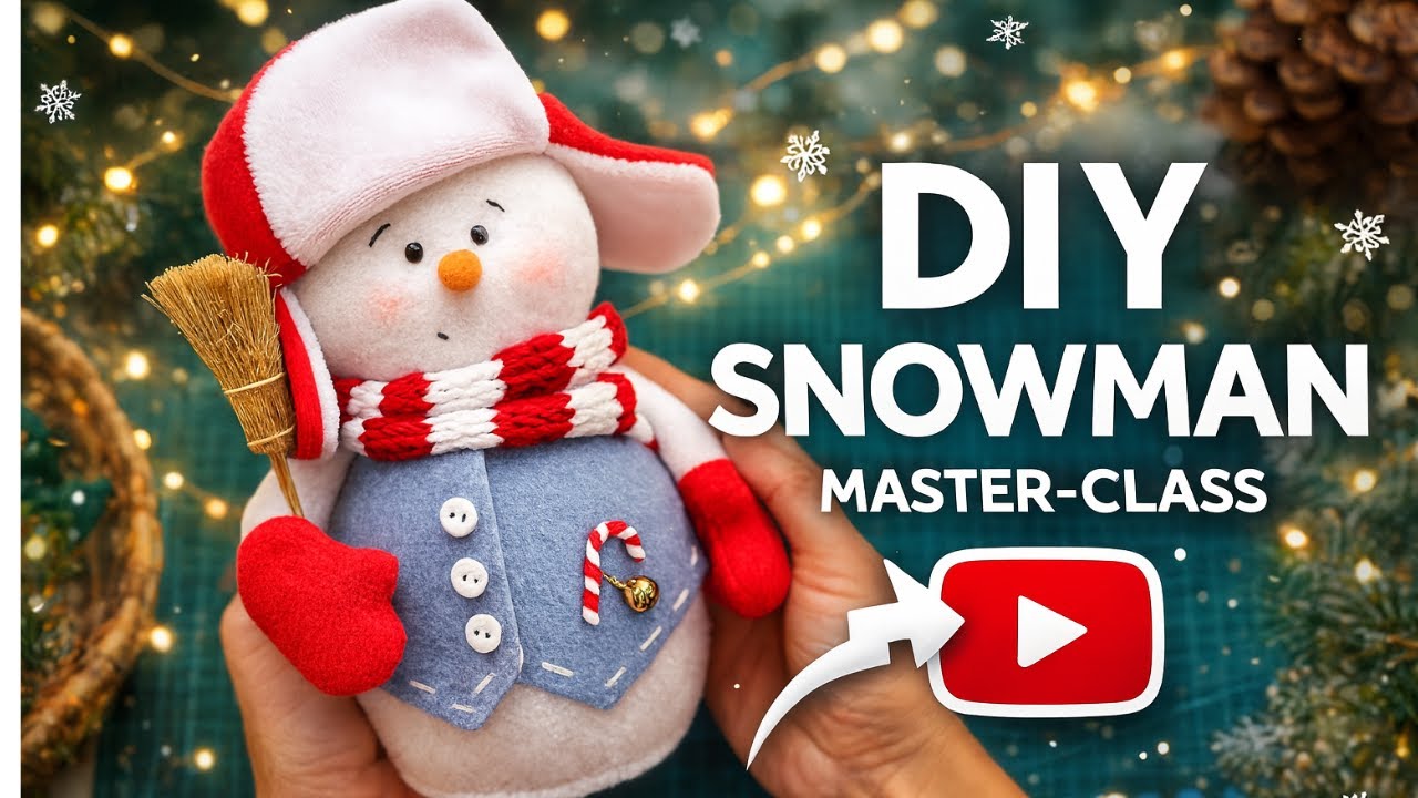 Простой DIY снеговичок ⛄✨ Шьём уютную зимнюю игрушку (для новичков!)