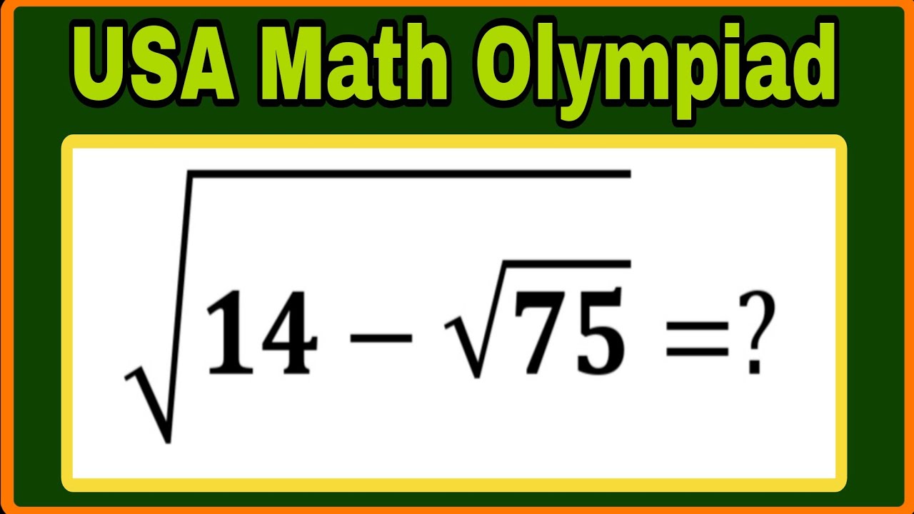 USA | A Very Nice Square Root Algebra Problem | Math Olympiad 