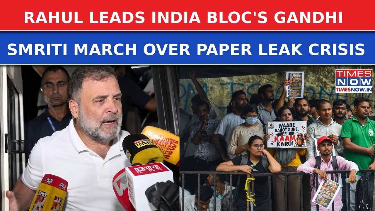 Rahul, INDIA Bloc MPs Head To Gandhi Smriti In Support Of Students' Protest | NEET Leak Row