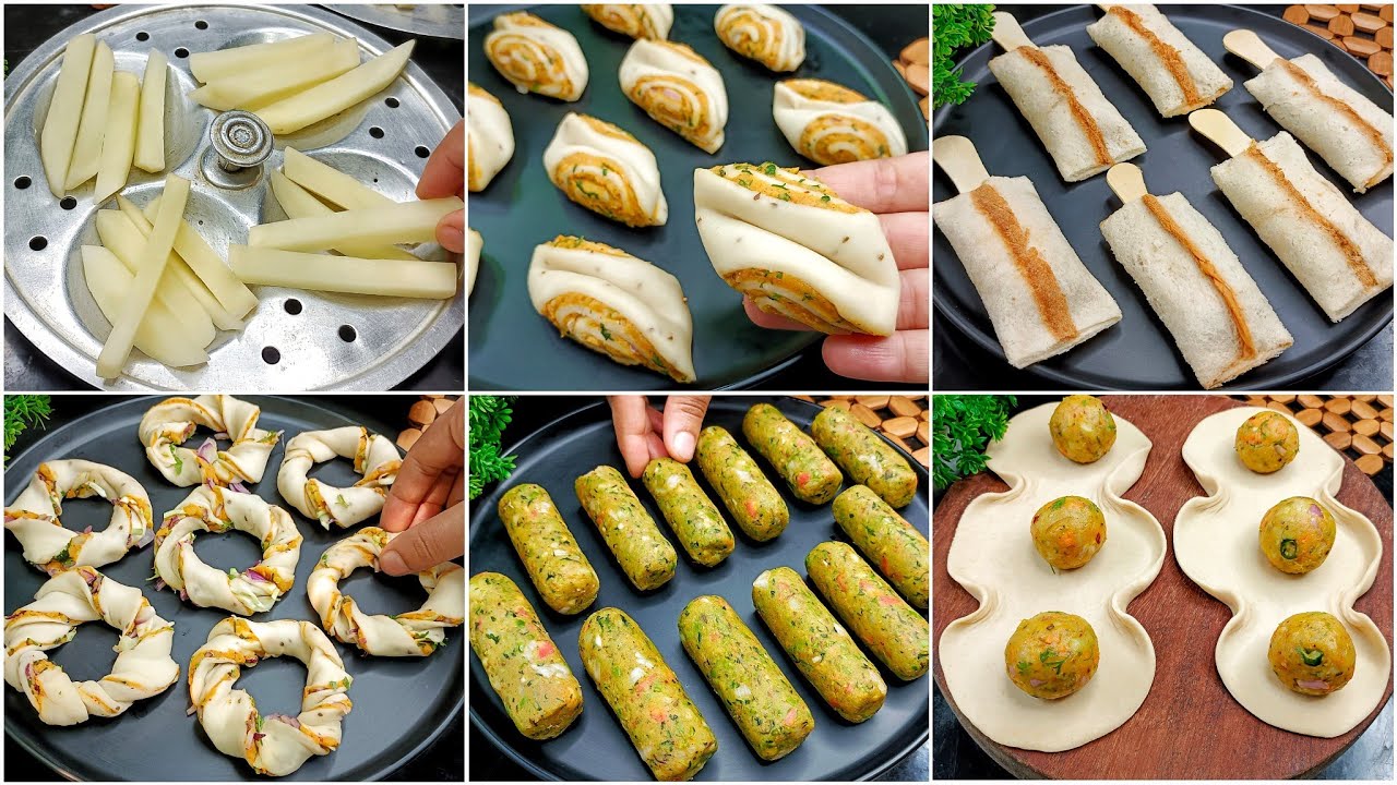 6 Unique Snacks Recipes | Evening Snacks | Potato Snacks Recipes | New Recipe | Bread Snacks