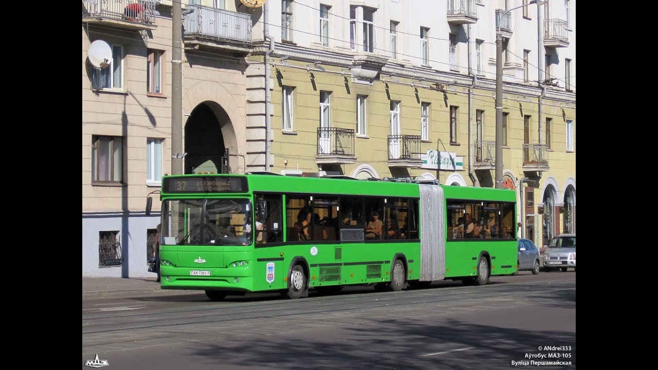 Автобус Минска МАЗ-105,гос.№ АК 7381-7,марш.24 (02.09.2018)