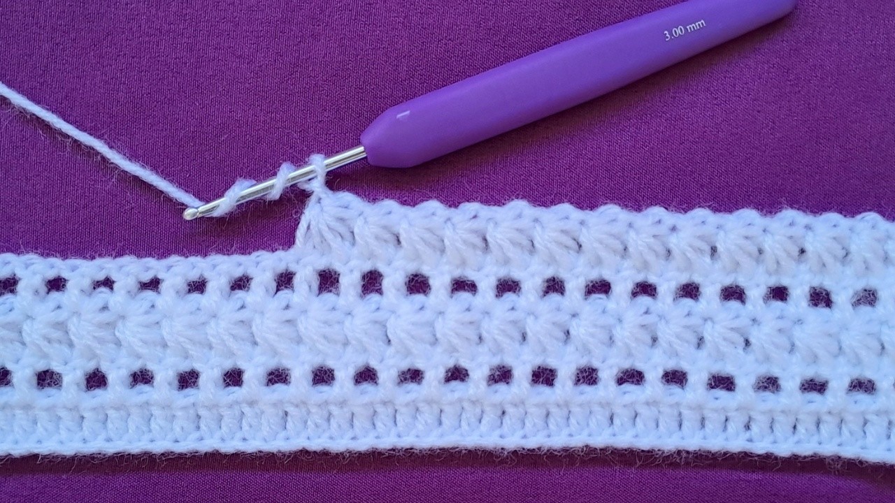 Ideal para Manta de Bebé, Bufanda, Chal, mira que Fácil Tejer este Punto/Baby Blanket Crochet Patern