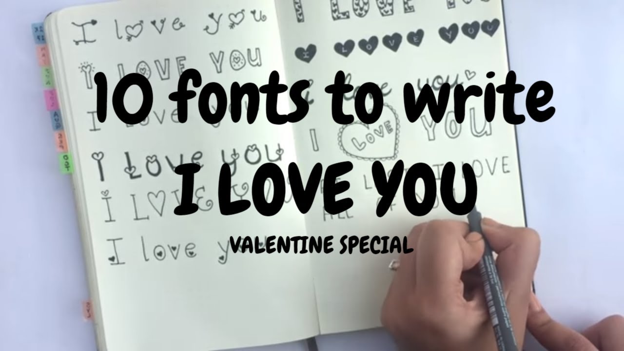 10 fonts/ways to write I LOVE YOU | valentine special | Idle doodle