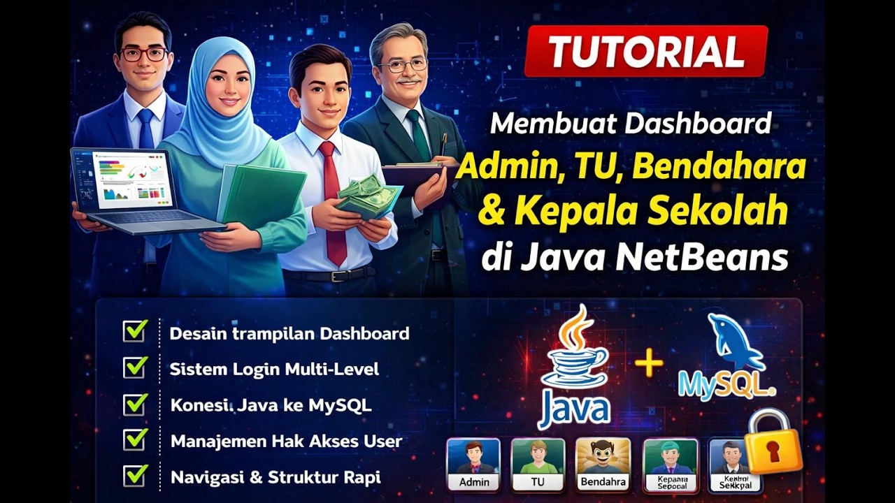 2. 🔥 Membuat Dashboard Admin, TU, Bendahara & Kepala Sekolah di Java NetBeans