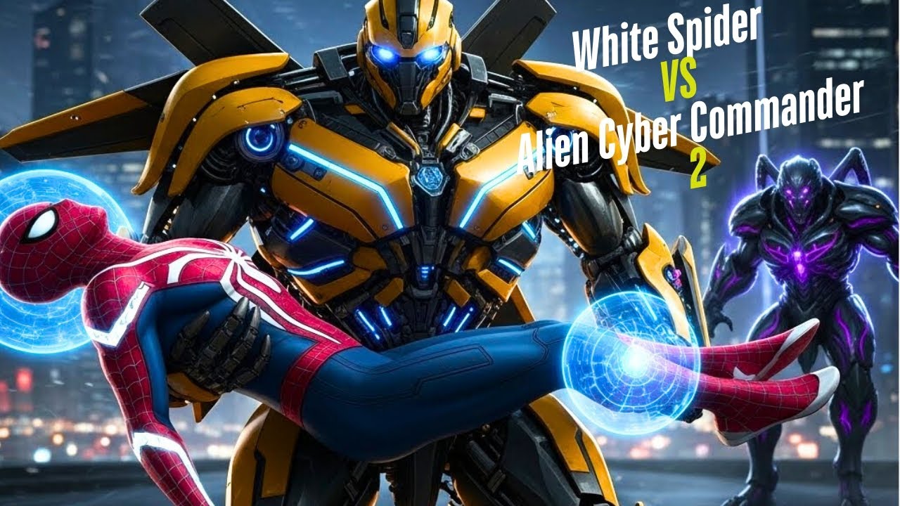 White Spider vs Alien Cyber Commander 2 Action & Comedy Cinematic short Film #spiderman #superhero💪🙋