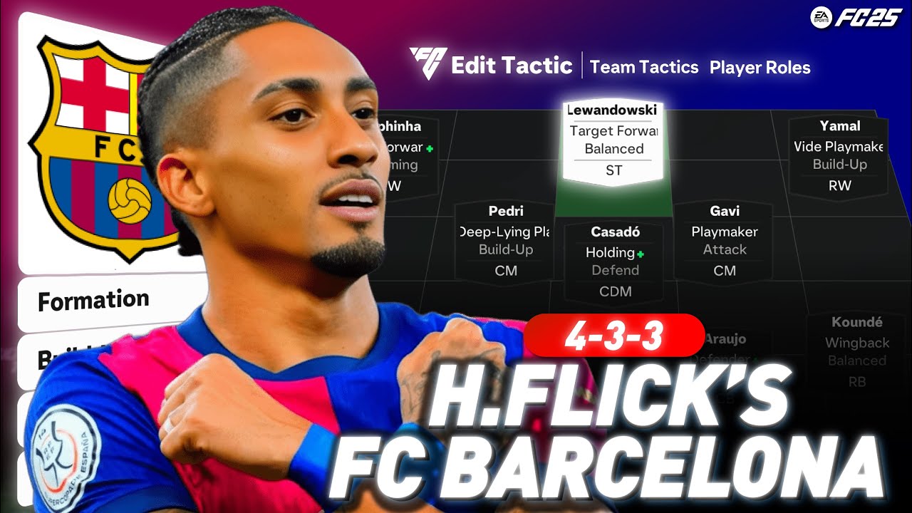 🔵🔴HANSI FLICK'S BARCELONA 4-3-3 TACTICS IN FC 25⚽✨