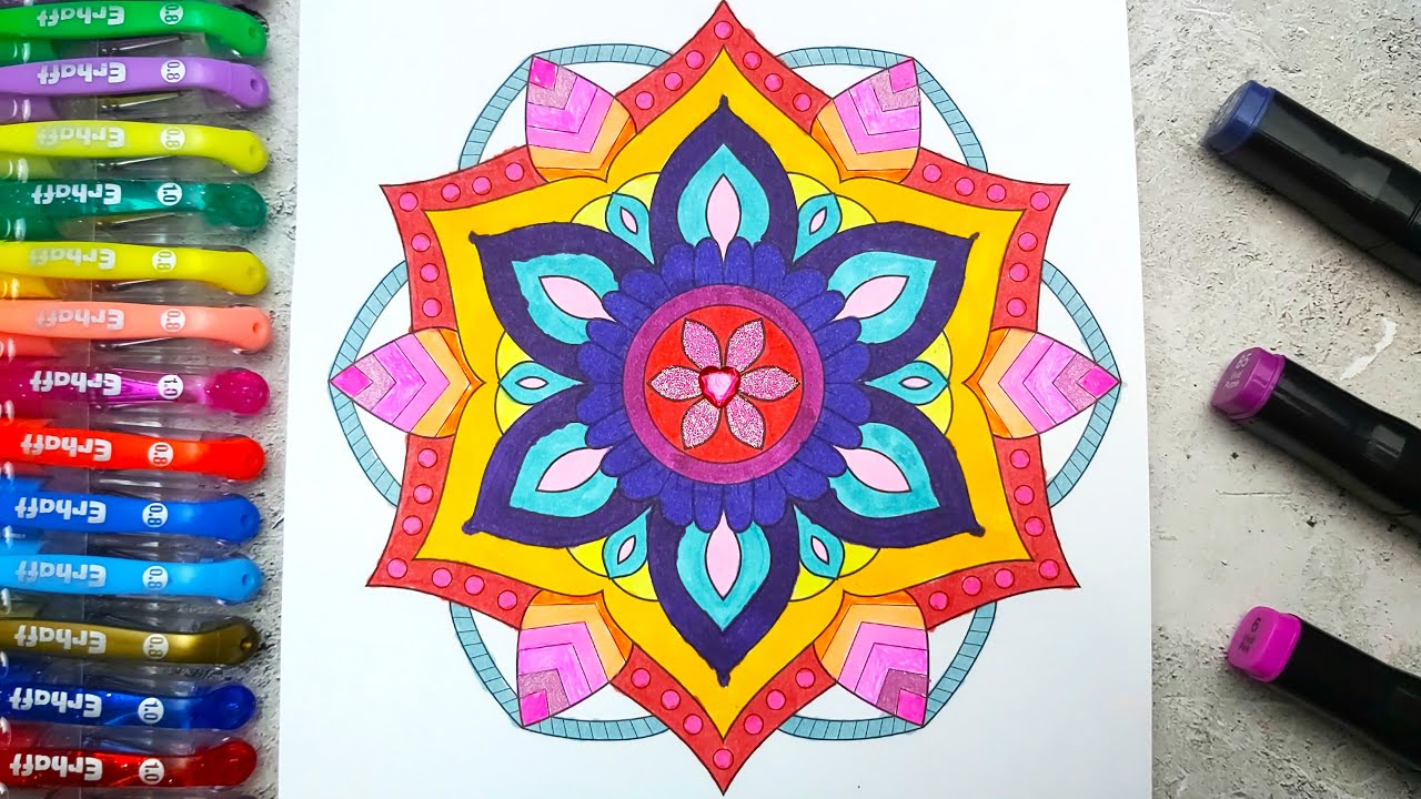 Relaxing Mandala Coloring Book #15 | ASMR Satisfying Video | Meditation 51 minutes