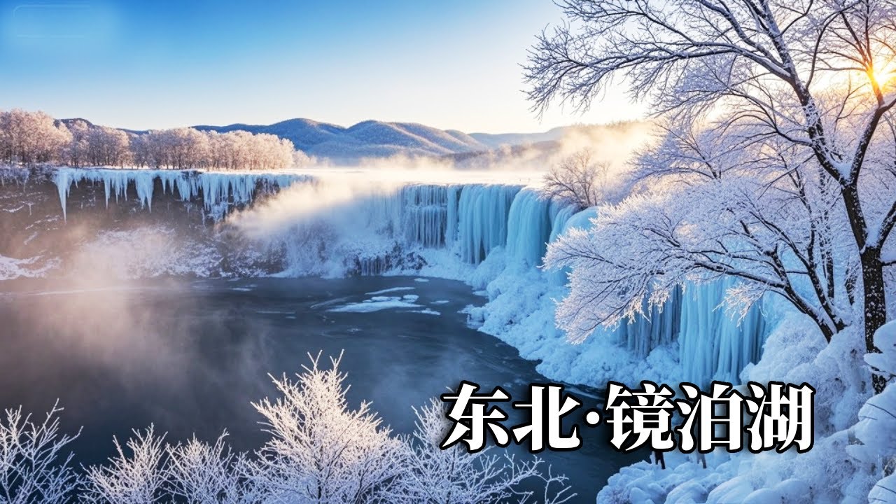 中国最美的冰川瀑布&mdash;&mdash;镜泊湖，雾凇和冰瀑美如仙境，还有悬崖跳水表演【行走世界的北京老刘】