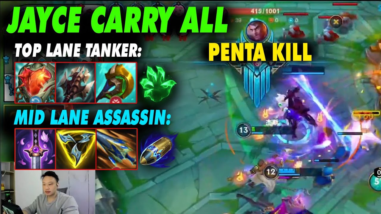 Jayce Wild Rift Top lane build Tanker and Mid lane build Assassin Carry All by Best Jayce China