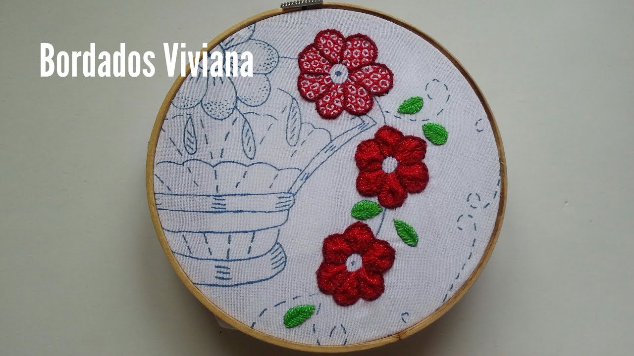 Bordado fantasía FLORES Y HOJAS pequeñas