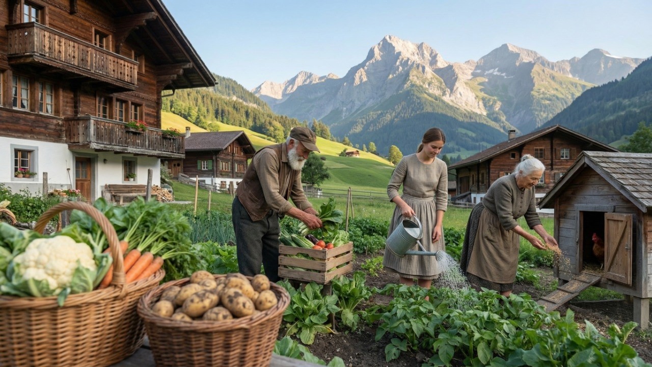Grindelwald Farm in Switzerland – Growing and Harvesting Cauliflower in the Alps