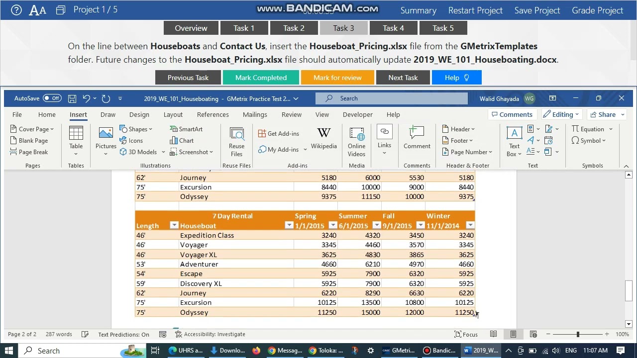 MOS 201- Word Expert 2019/365 Practice test 1 Project 1