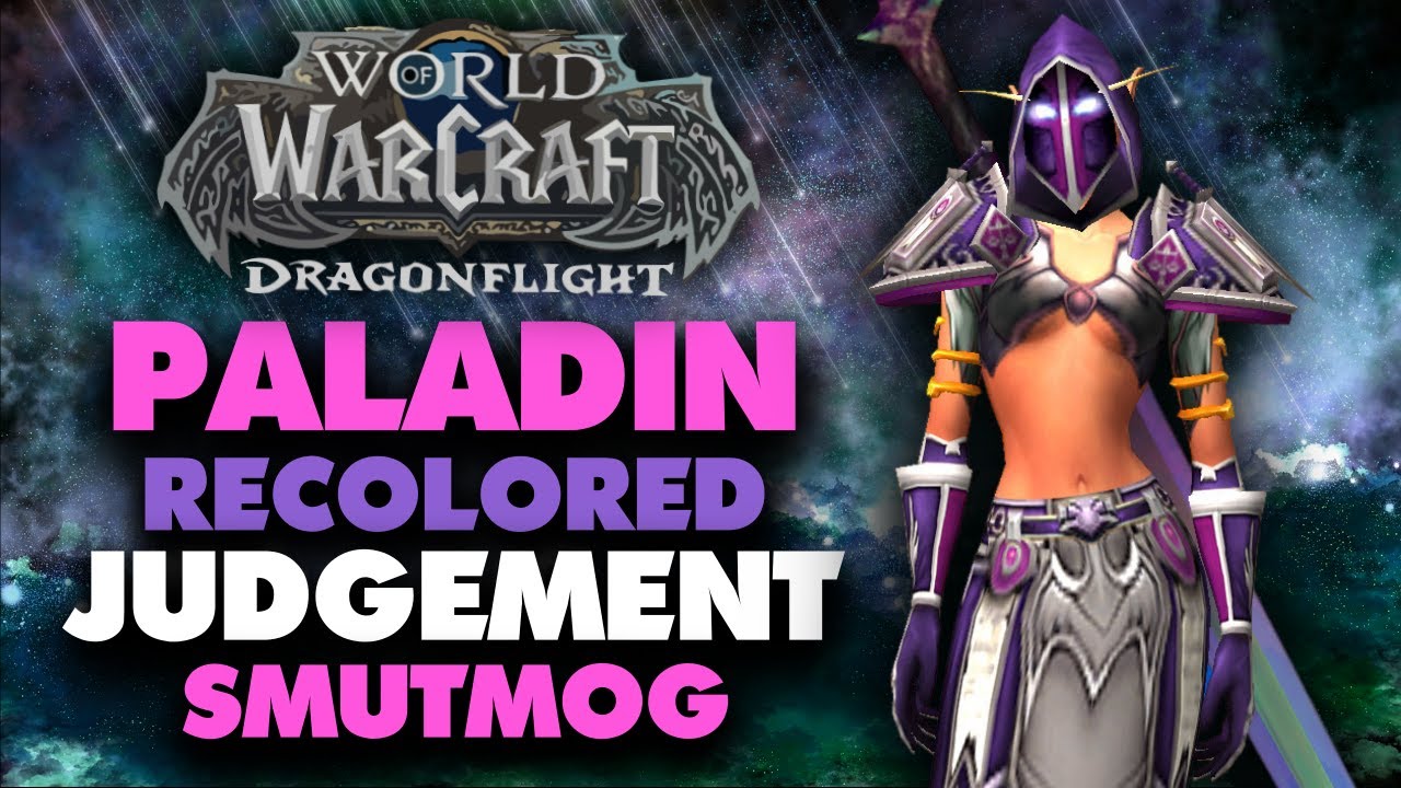 Paladin Transmog  - Purple Judgement with a Twist - Wow Dragonflight Smutmog Ideas for Paladins