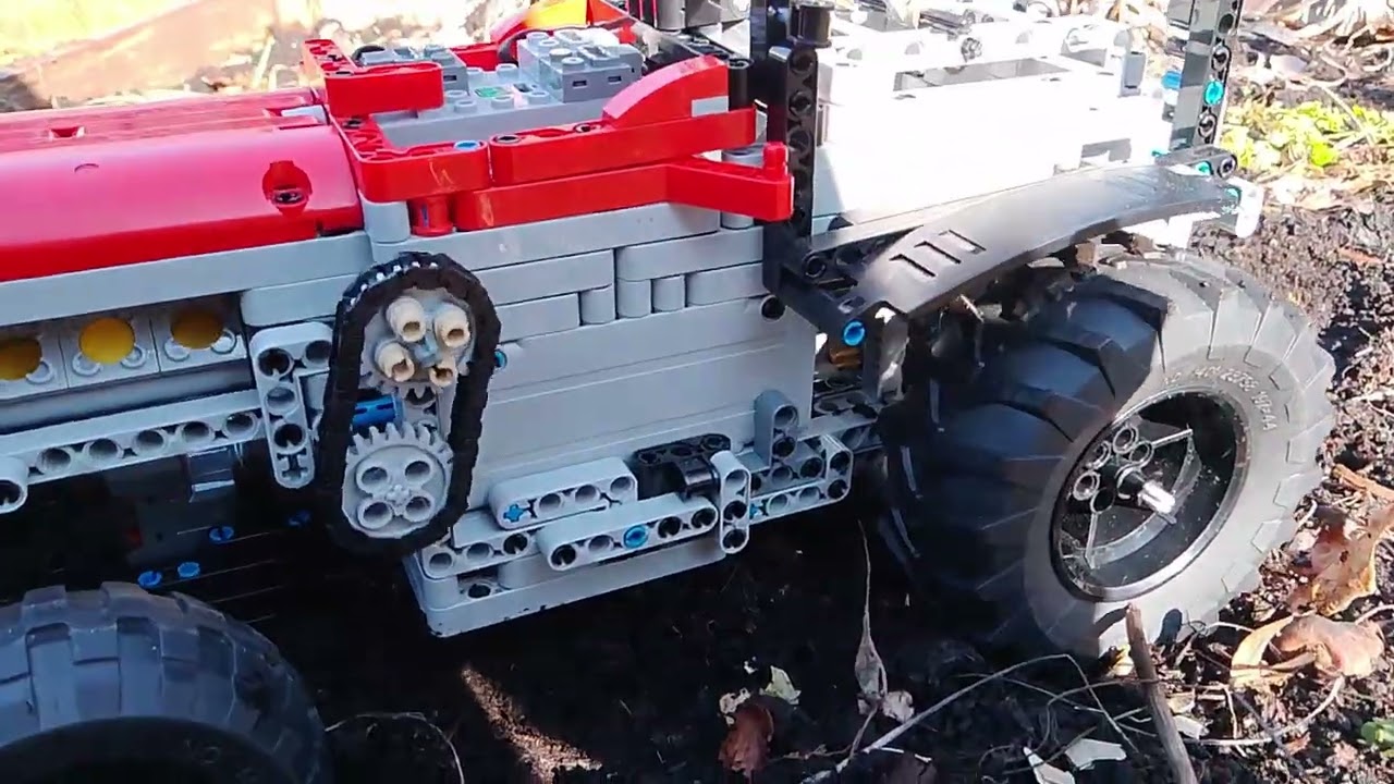 LEGO technic custom tractor stuck in mud