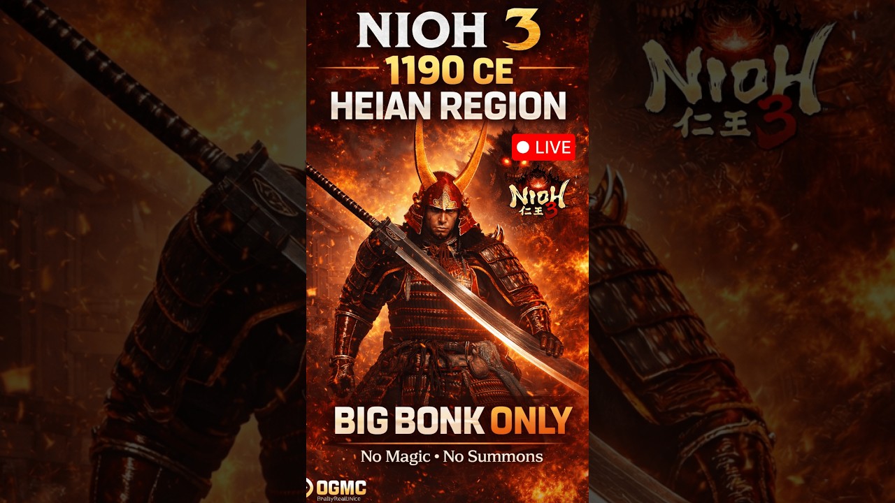 🔥Nioh 3 – 1190 CE Heian Region LIVE | First Playthrough Big Bonk Strength Build