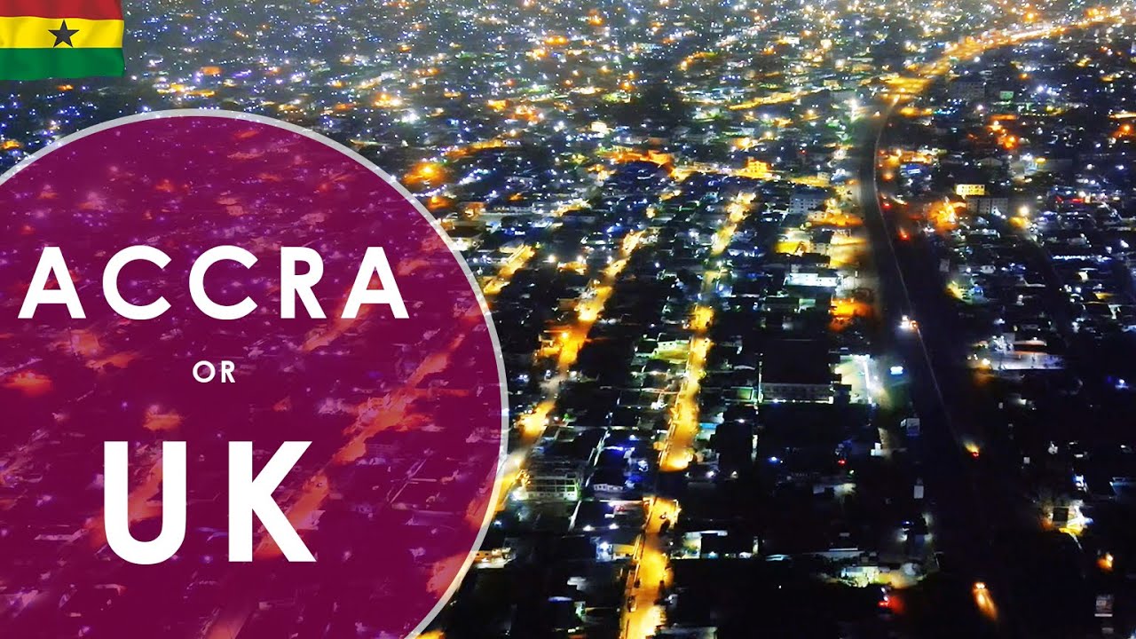 Ghana's Ga Central District In Accra Looks Like the UK | Illuminating Accra's Nighttime Soul