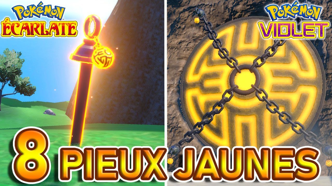 Emplacement des 8 PIEUX JAUNE + Capture de BAOJIAN | Pokémon Violet et Ecarlate