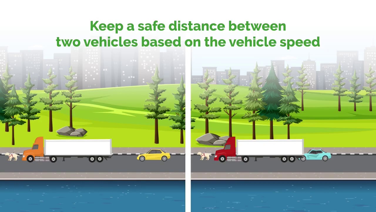 Warning! Keep Safe Distance While Driving Vehicle