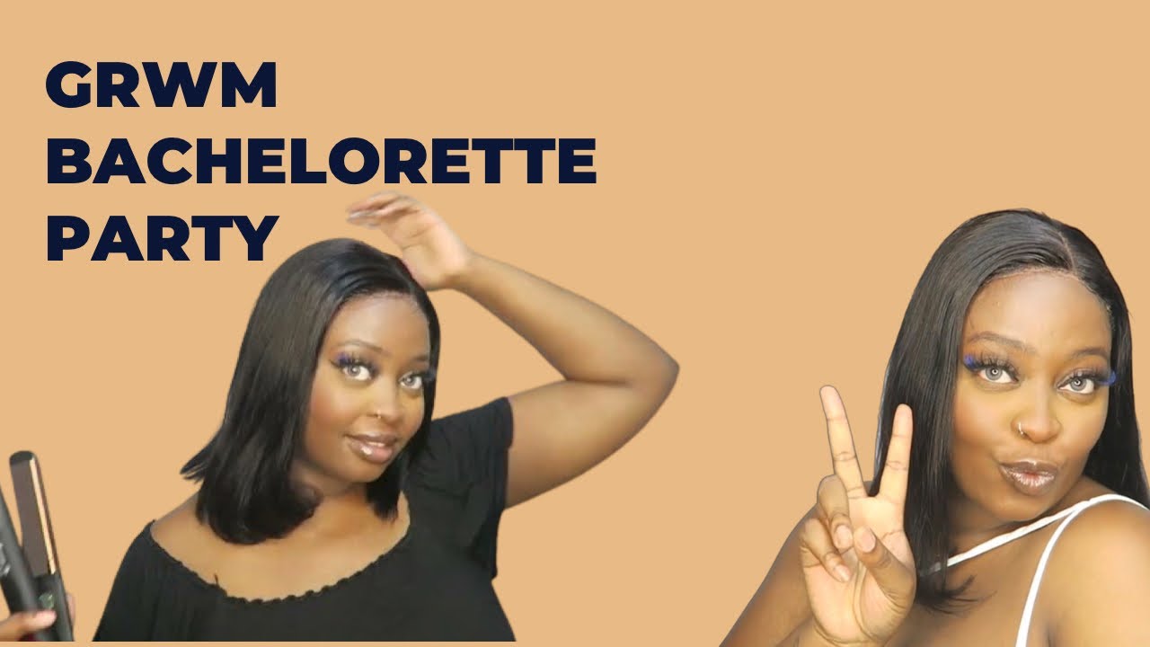 GRWM || Bachelorette Party | Side Part Bob Wig ft Luvme Hair & Shein