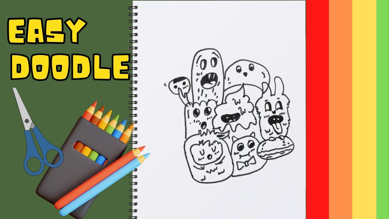 “Let’s draw an cute cartoon doodle step by step! 🎭✨ Easy and fun drawing for kids!”