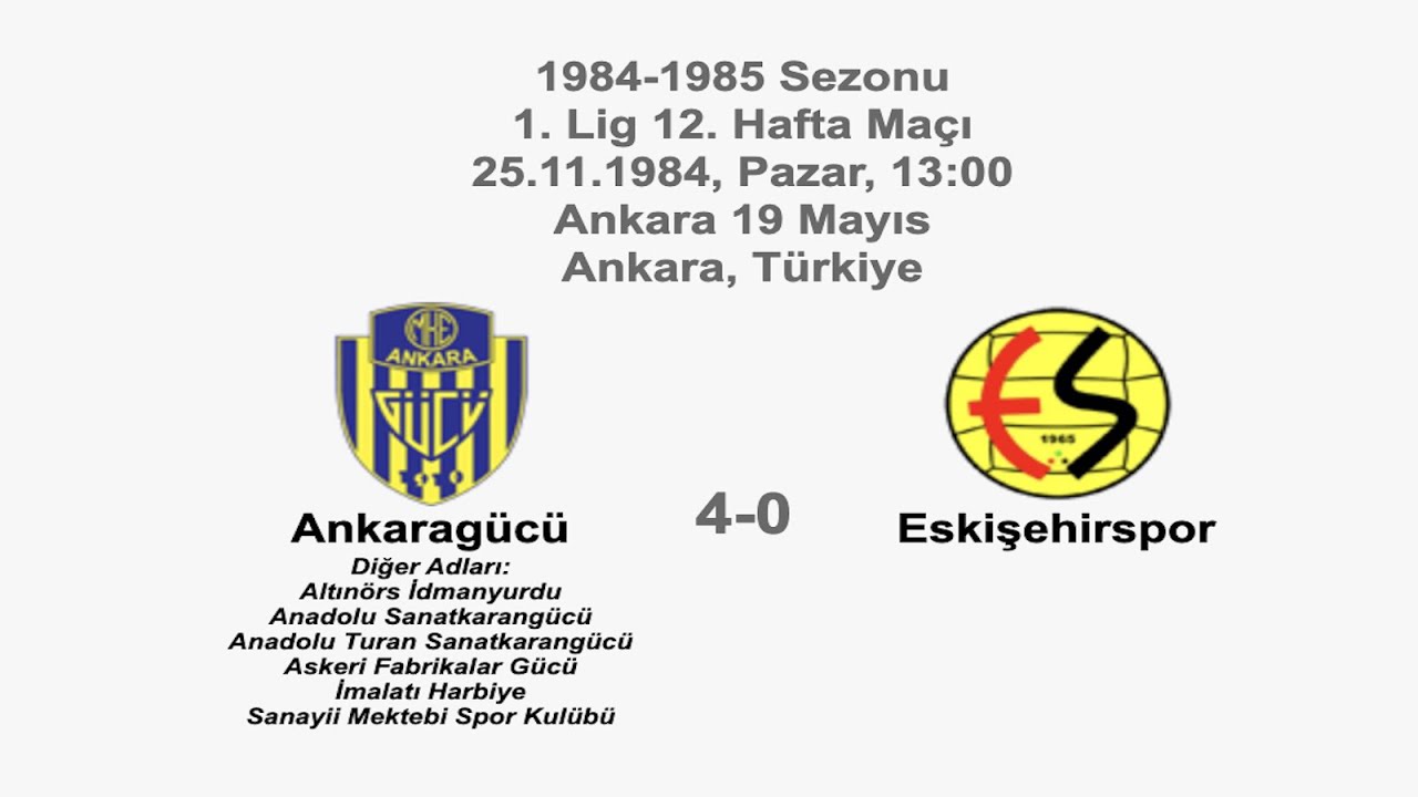 Ankaragücü 4-0 Eskişehirspor [HD] 25.11.1984 - 1984-1985 Turkish 1st League Matchday 12 (3 Goals)
