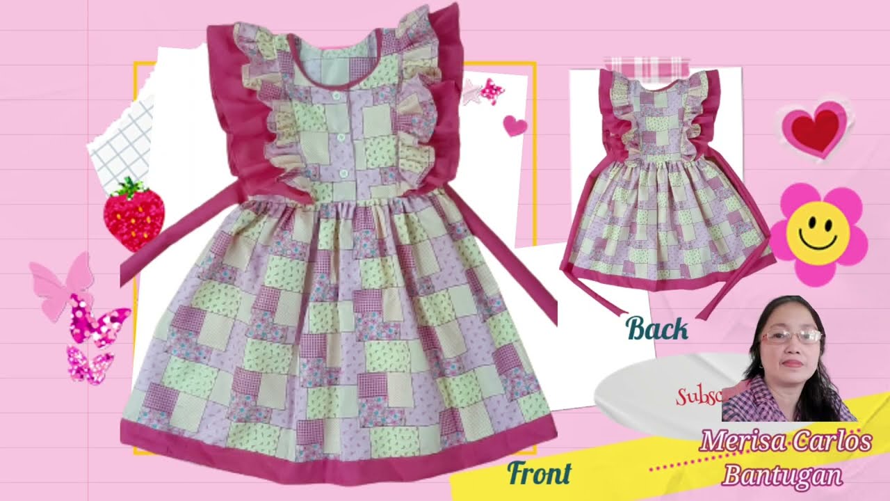 Ruffled Style Frock Dress for 5 to 7 years old Girls/Cutting and Stitching