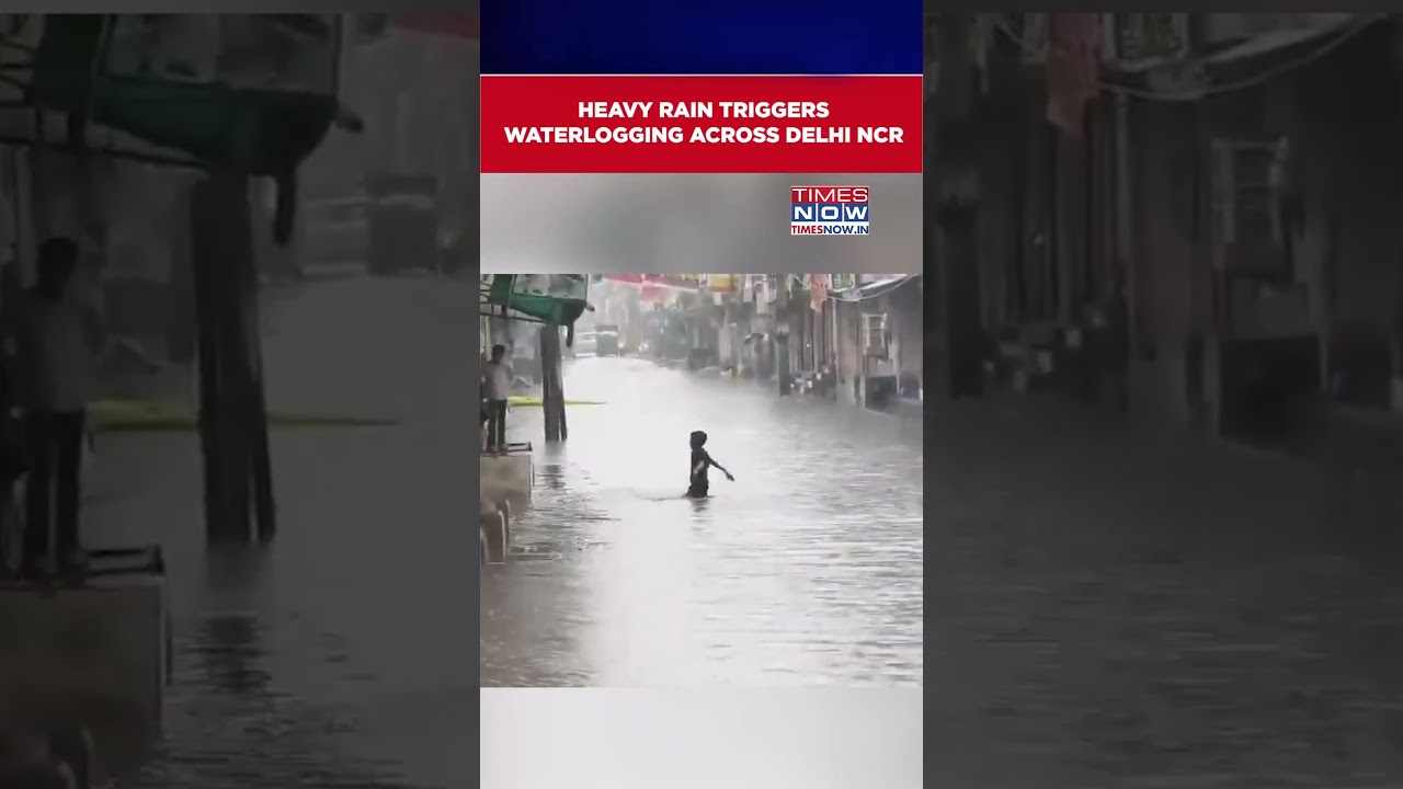 Delhi-NCR Rain Chaos: Heavy Showers Trigger Waterlogging, Massive Traffic Snarls | Watch #shorts