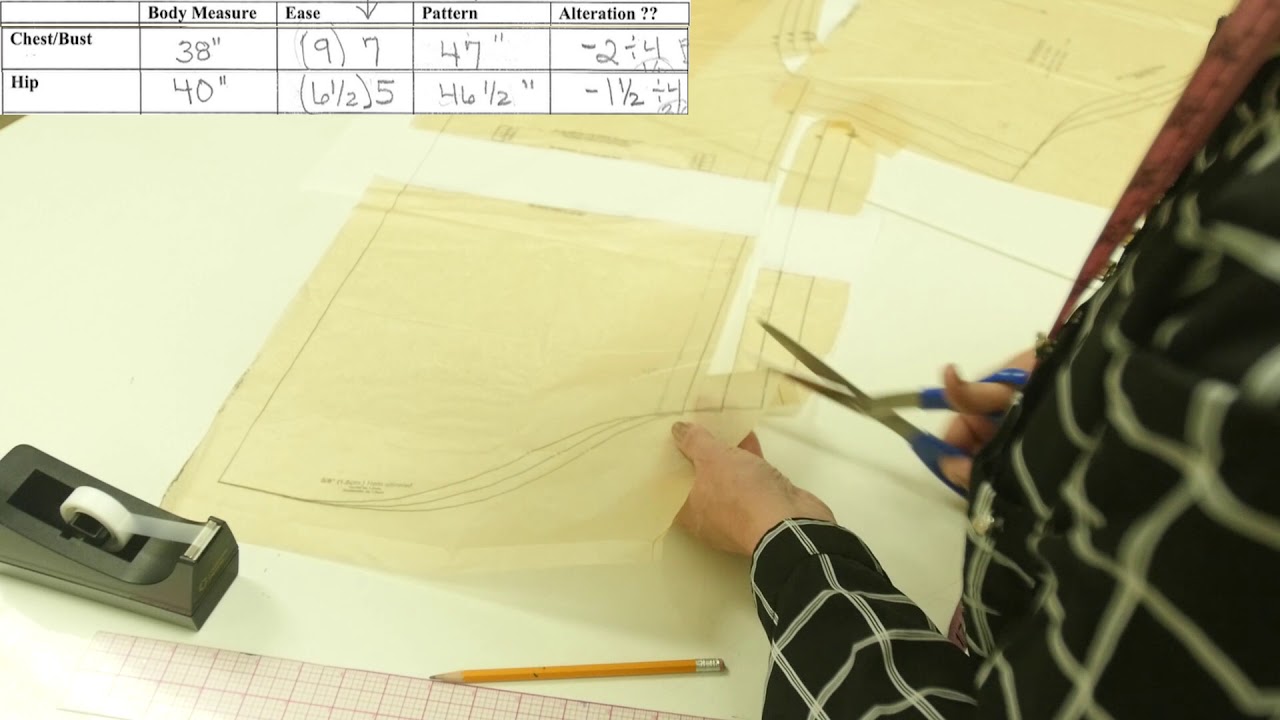 287 - Men's Shirt - Measuring (5/5) Altering Chest and Hip Pattern