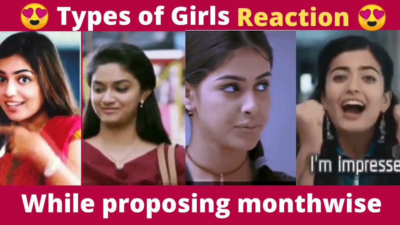 Types of Girls Reaction for love proposal monthwise 😍