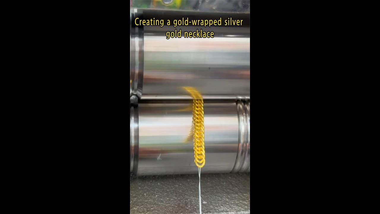 Creating a gold-wrapped silver gold necklace#Handmade#crafted#gold#shorts