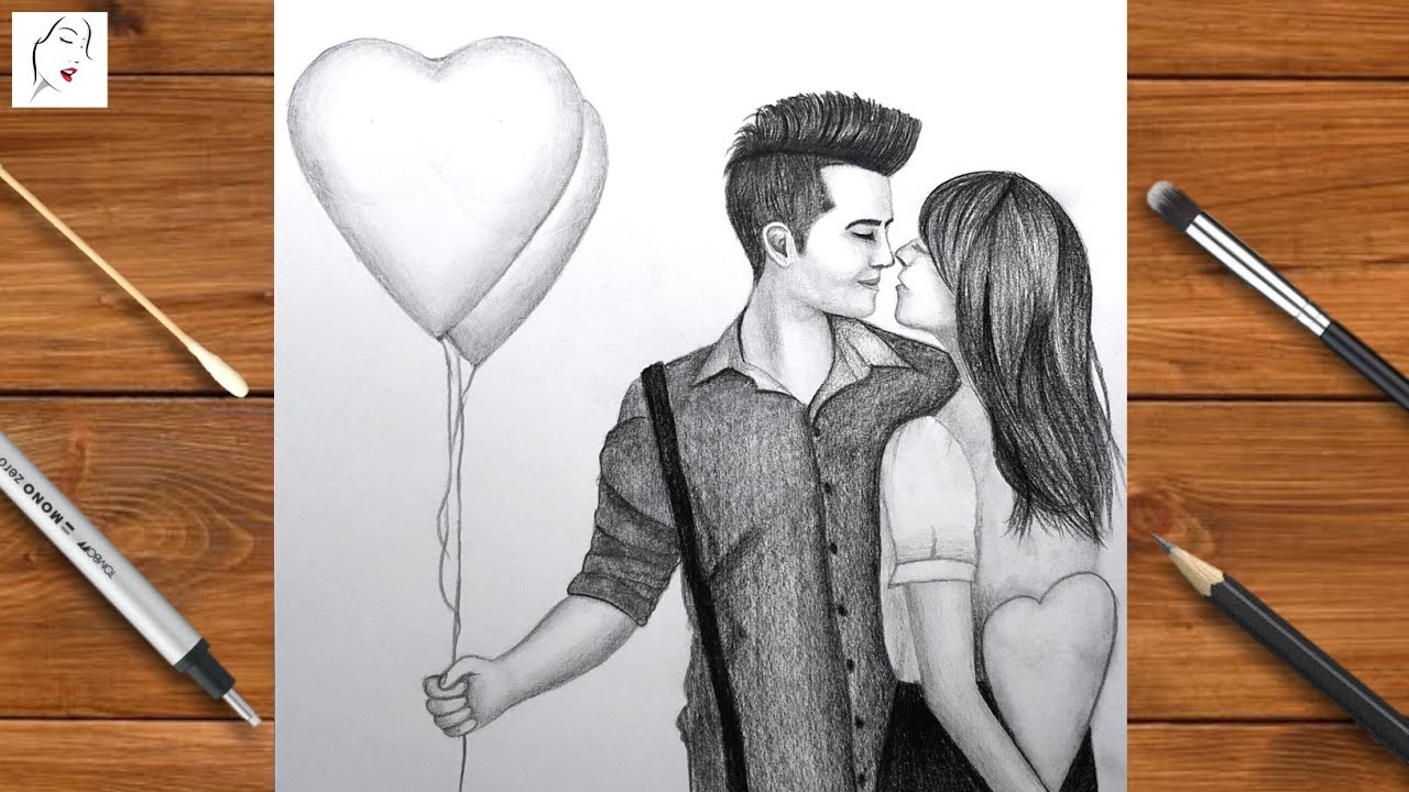 How to draw a Couple Drawing Step by Step | Pencil Sketch Drawing | Love Drawing | The Crazy Sketch