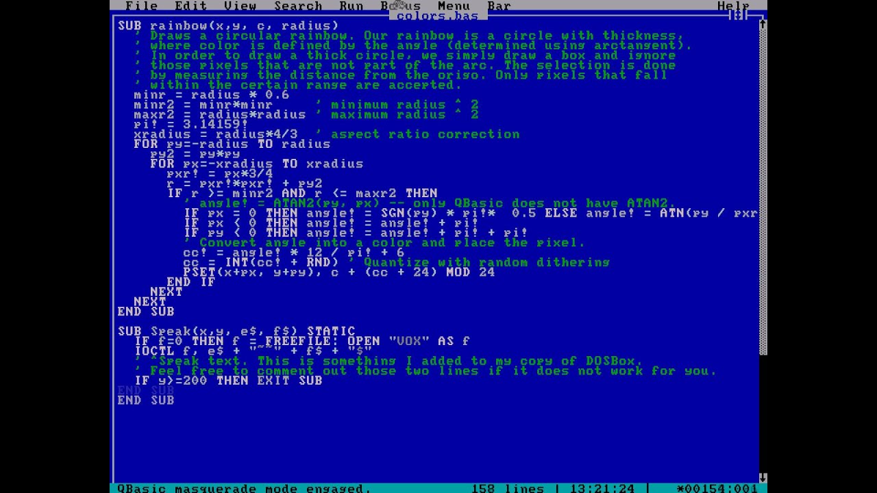 Creating a YouTube video in QBasic