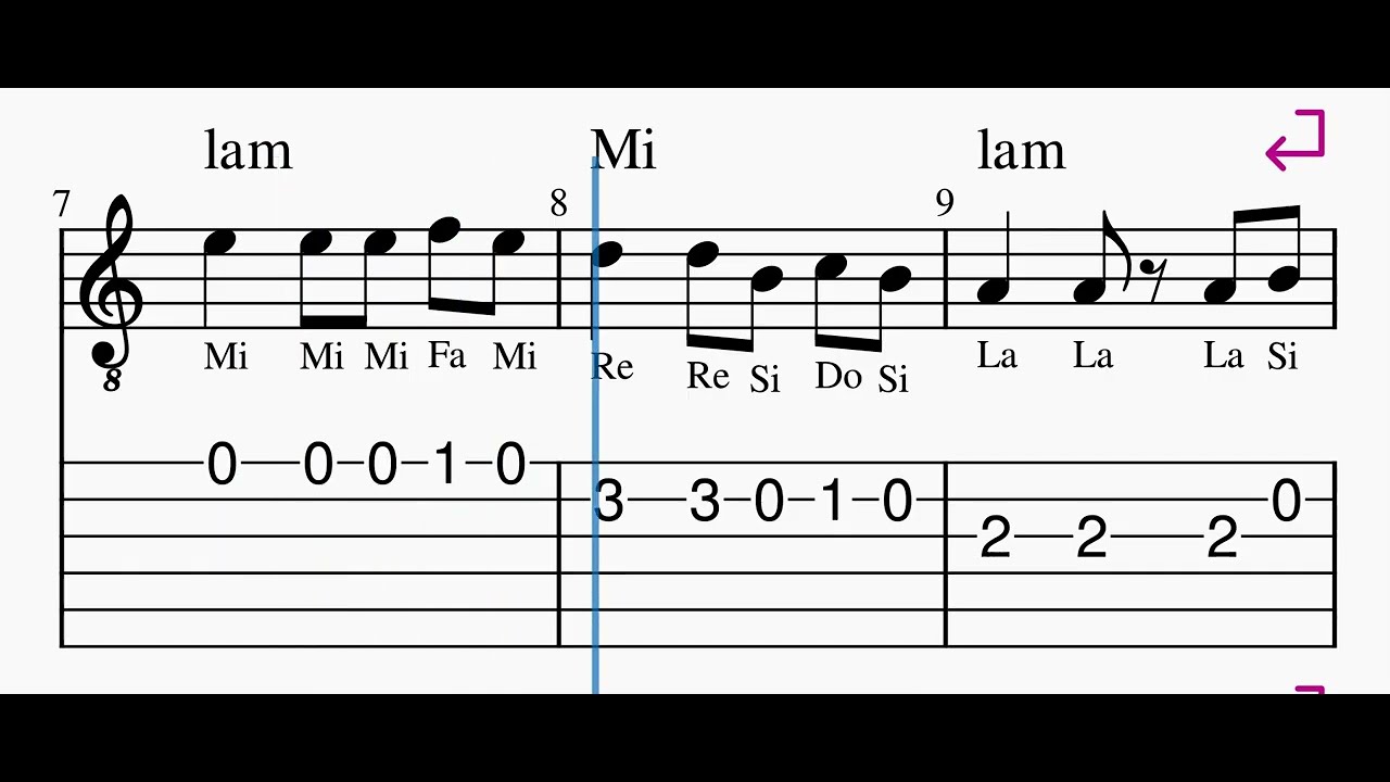 Las calles de Sevilla, video partitura para guitarra.