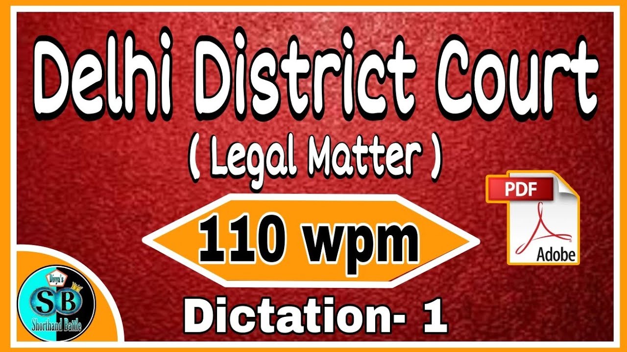 Legal Dictation 110 wpm l English Legal Dictation 110 wpm l 110 wpm Legal Dictation l
