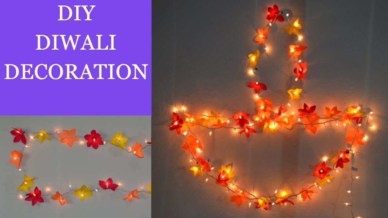 DIY with String Lights || diwali Decoration Ideas | Flower Lights |  Fairy lights