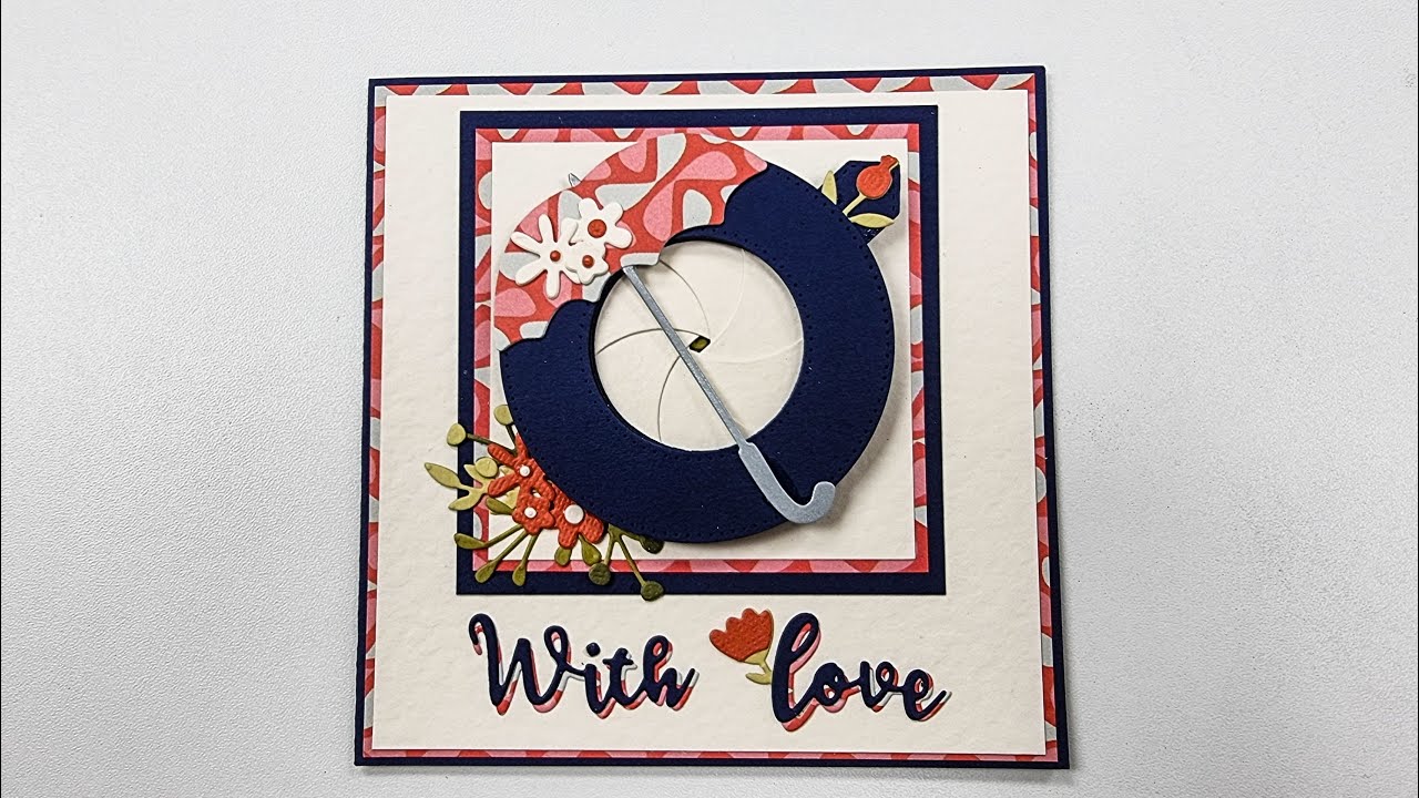 Elizabeth Crafts Iris Shutter with Sizzix Thinlets Flowers in Umbrella Card