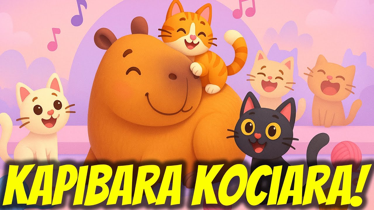 KAPIBARA KOCIARA 🐈🐈&zwj;⬛ WESOŁA PIOSENKA O KAPIBARZE I KOTACH - KOCIE MELODIE 😸🎶