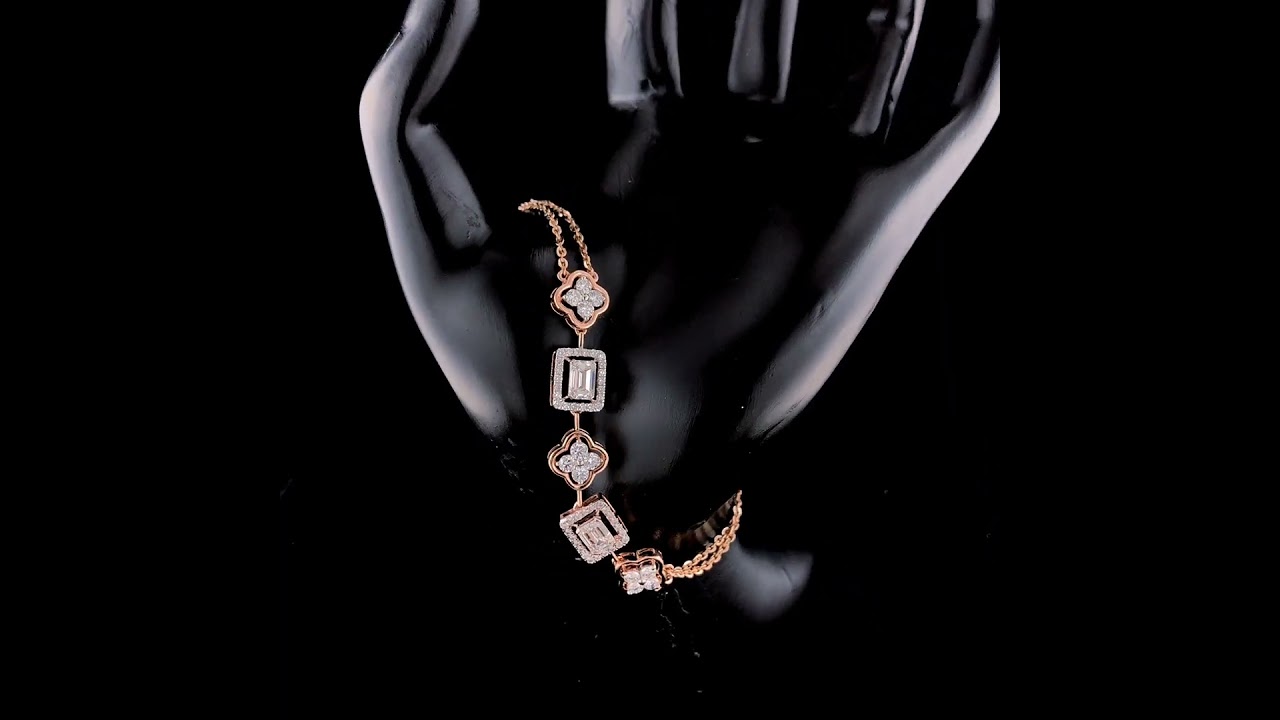 Lab-Grown Diamond Emerald Cut Geometric Motif Bracelet